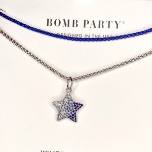 Bomb Party Luxe Layers "Unapologetically Me" 2 Necklace Set Blue Gradient Star